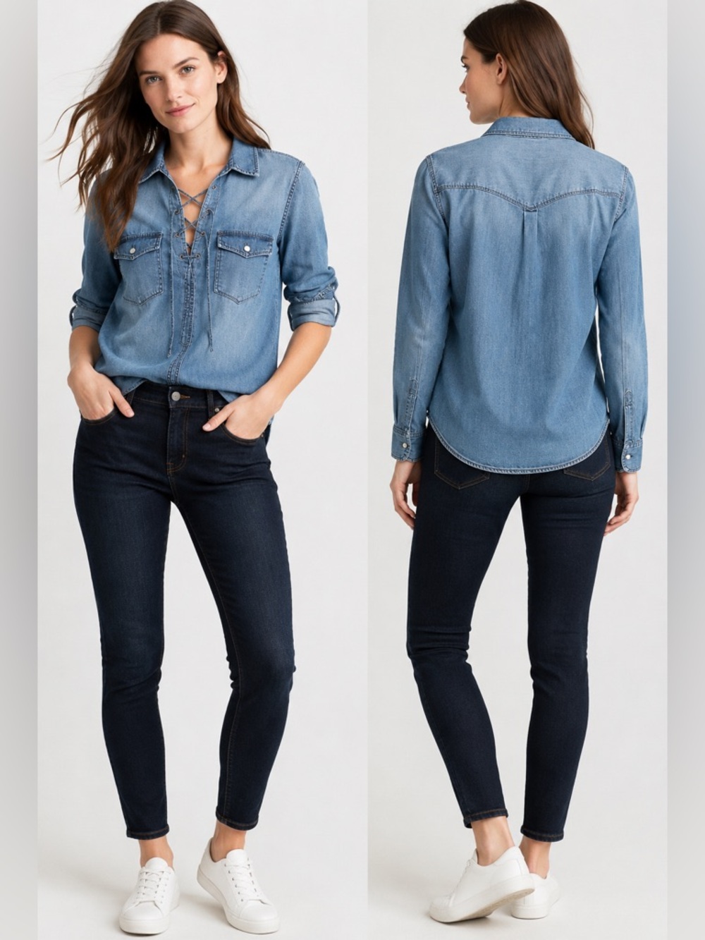 Madewell Sz Xs chambray popover